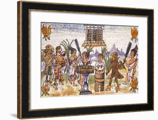 Aztec Feast in an Illustration Taken from the History of the Indies-null-Framed Giclee Print