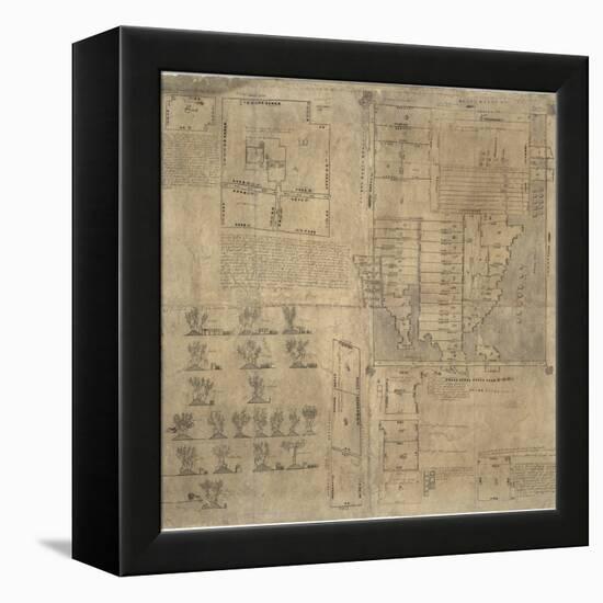 Aztec Map, 16th Century-Library of Congress-Framed Premier Image Canvas