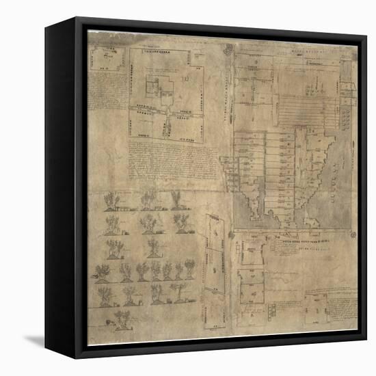 Aztec Map, 16th Century-Library of Congress-Framed Premier Image Canvas