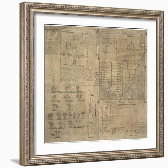 Aztec Map, 16th Century-Library of Congress-Framed Premium Photographic Print