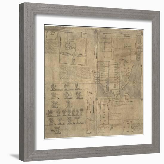 Aztec Map, 16th Century-Library of Congress-Framed Premium Photographic Print