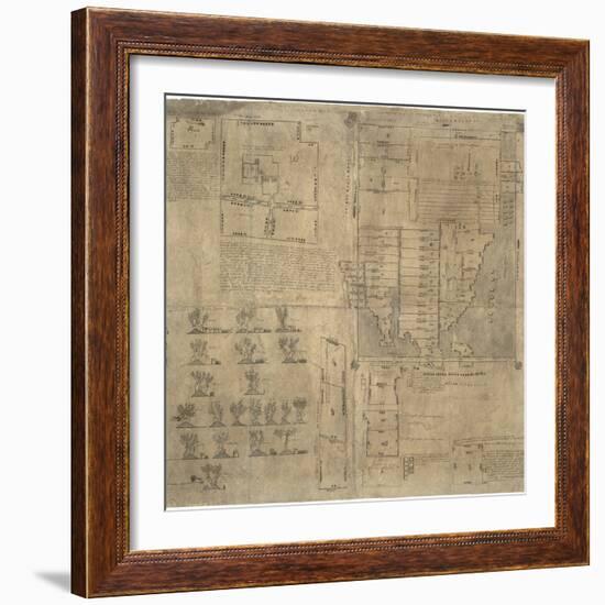 Aztec Map, 16th Century-Library of Congress-Framed Premium Photographic Print