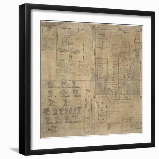 Aztec Map, 16th Century-Library of Congress-Framed Premium Photographic Print