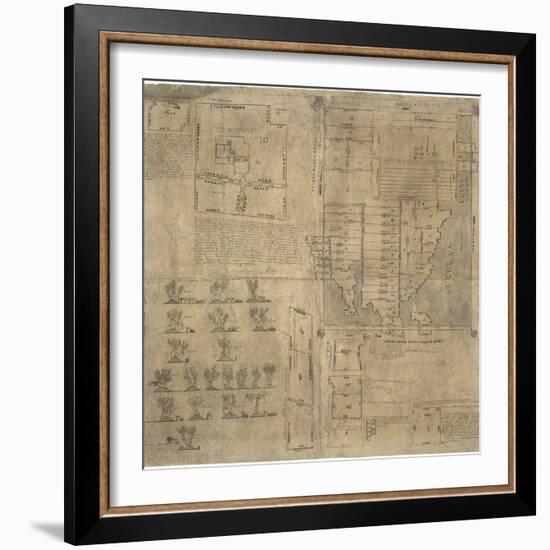Aztec Map, 16th Century-Library of Congress-Framed Premium Photographic Print