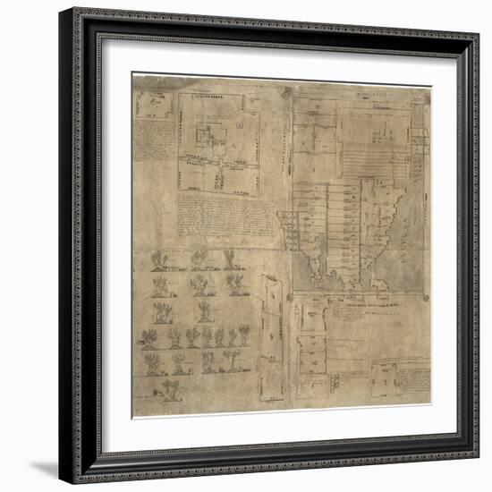 Aztec Map, 16th Century-Library of Congress-Framed Premium Photographic Print