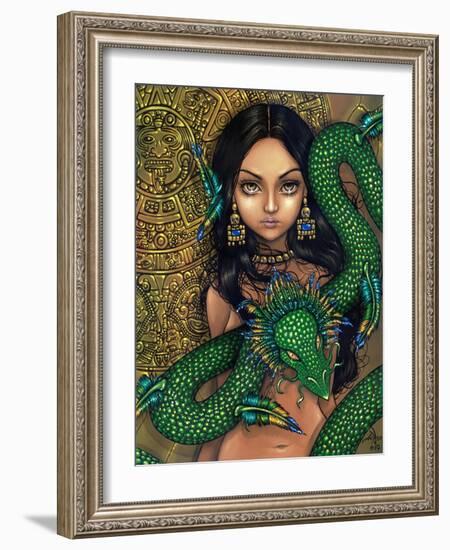 Aztec /Mayan Art:  Priestess of Quetzalcoatl-Jasmine Becket-Griffith-Framed Art Print