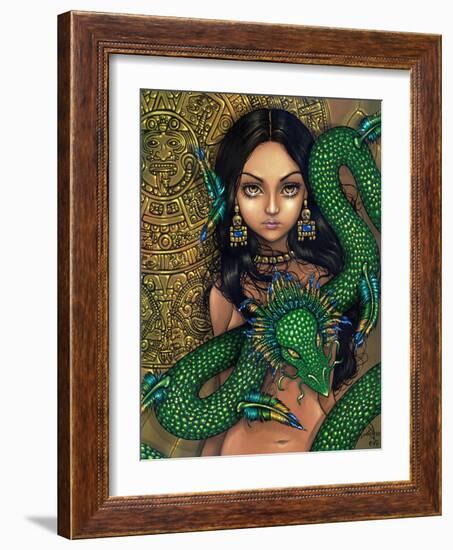 Aztec /Mayan Art:  Priestess of Quetzalcoatl-Jasmine Becket-Griffith-Framed Art Print