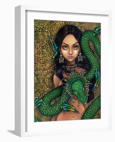 Aztec /Mayan Art:  Priestess of Quetzalcoatl-Jasmine Becket-Griffith-Framed Art Print