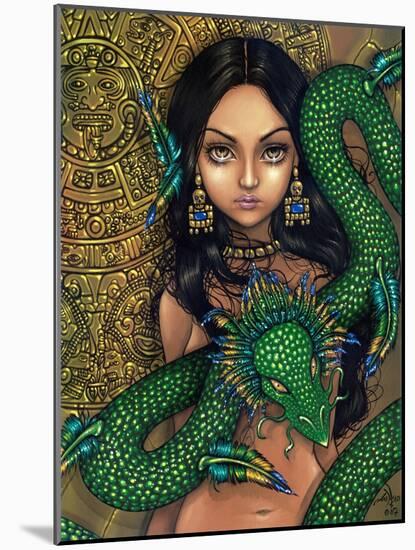 Aztec /Mayan Art:  Priestess of Quetzalcoatl-Jasmine Becket-Griffith-Mounted Art Print