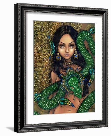 Aztec /Mayan Art:  Priestess of Quetzalcoatl-Jasmine Becket-Griffith-Framed Art Print