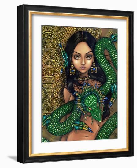 Aztec /Mayan Art:  Priestess of Quetzalcoatl-Jasmine Becket-Griffith-Framed Art Print