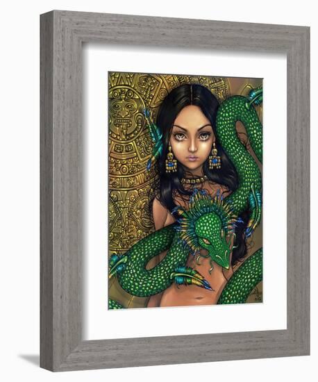 Aztec /Mayan Art:  Priestess of Quetzalcoatl-Jasmine Becket-Griffith-Framed Art Print