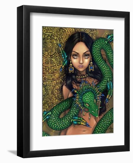 Aztec /Mayan Art:  Priestess of Quetzalcoatl-Jasmine Becket-Griffith-Framed Art Print