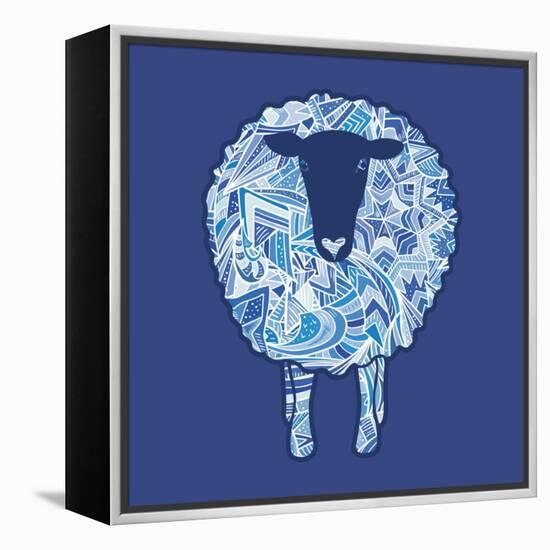 Aztec Ornament Sheep-kisika-Framed Stretched Canvas