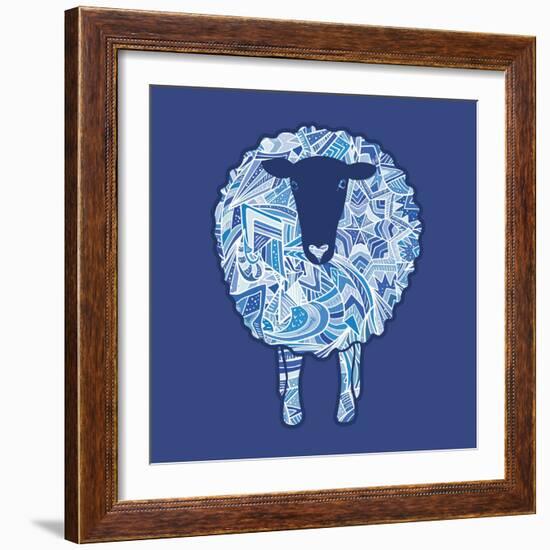 Aztec Ornament Sheep-kisika-Framed Art Print