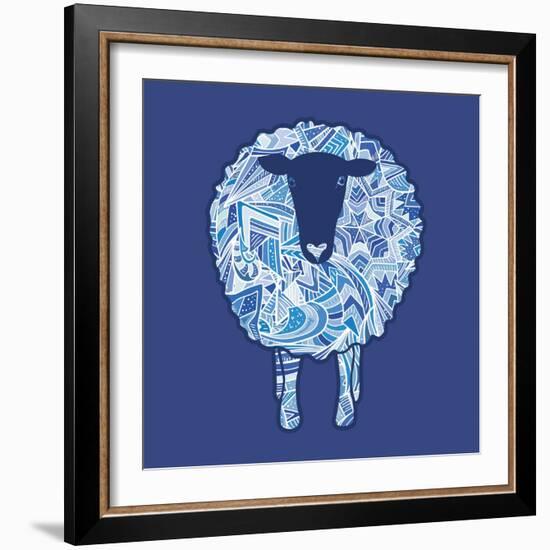 Aztec Ornament Sheep-kisika-Framed Art Print