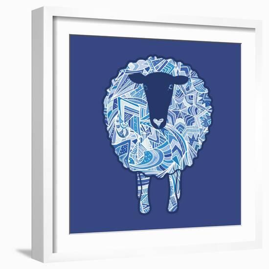 Aztec Ornament Sheep-kisika-Framed Art Print