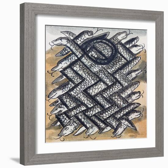Aztec Painting: Snakes-null-Framed Giclee Print
