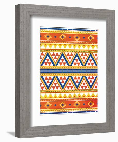 Aztec Pattern Colors-Jace Grey-Framed Art Print