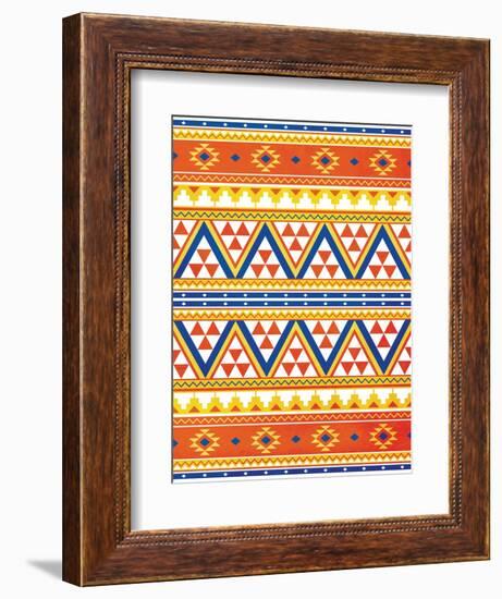 Aztec Pattern Colors-Jace Grey-Framed Art Print