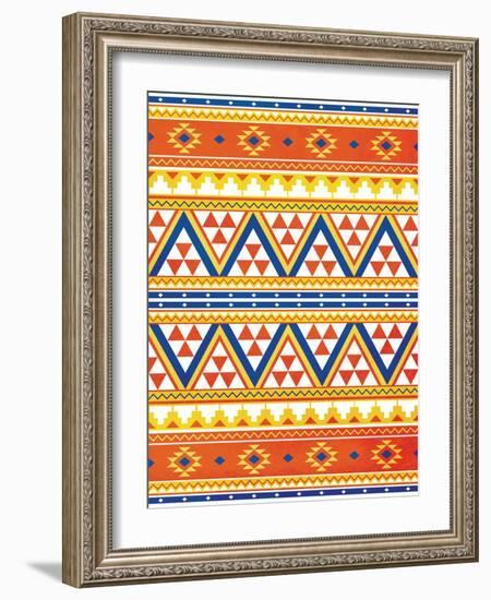 Aztec Pattern Colors-Jace Grey-Framed Art Print