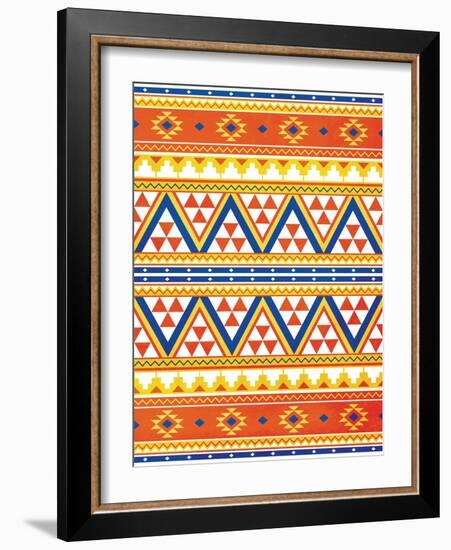 Aztec Pattern Colors-Jace Grey-Framed Art Print