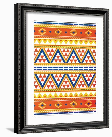 Aztec Pattern Colors-Jace Grey-Framed Art Print