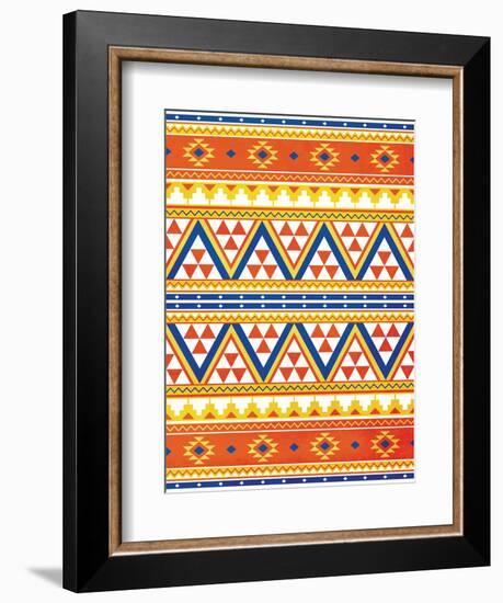Aztec Pattern Colors-Jace Grey-Framed Premium Giclee Print