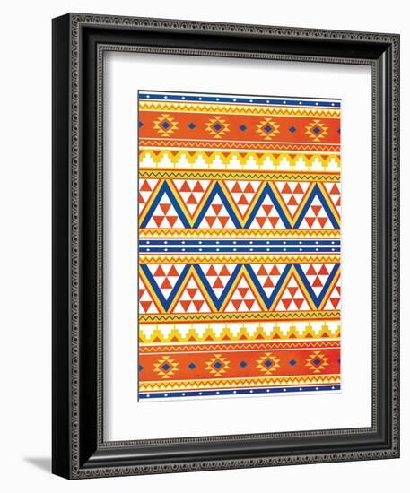 Aztec Pattern Colors-Jace Grey-Framed Premium Giclee Print