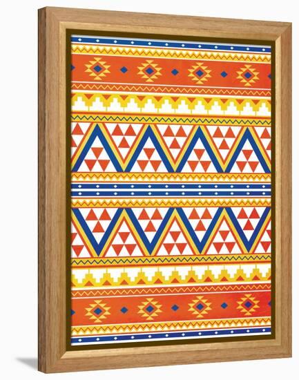 Aztec Pattern Colors-Jace Grey-Framed Stretched Canvas