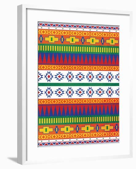 Aztec Patterned Mate Colors-Jace Grey-Framed Art Print