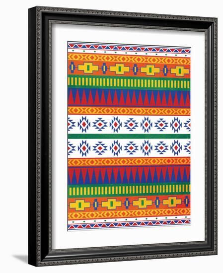 Aztec Patterned Mate Colors-Jace Grey-Framed Art Print