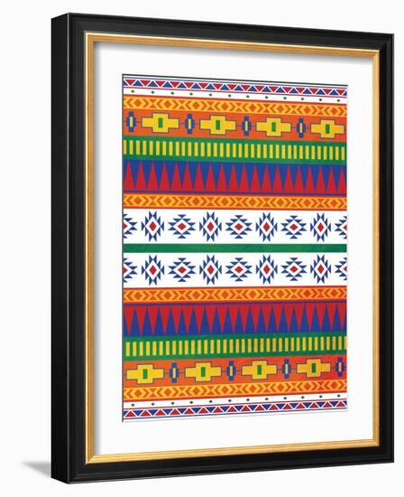 Aztec Patterned Mate Colors-Jace Grey-Framed Art Print