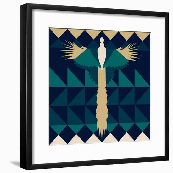 Aztec Peacock-Claire Huntley-Framed Giclee Print