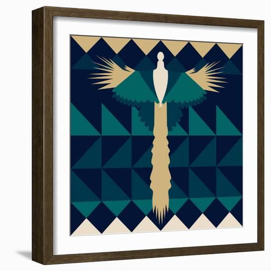 Aztec Peacock-Claire Huntley-Framed Giclee Print