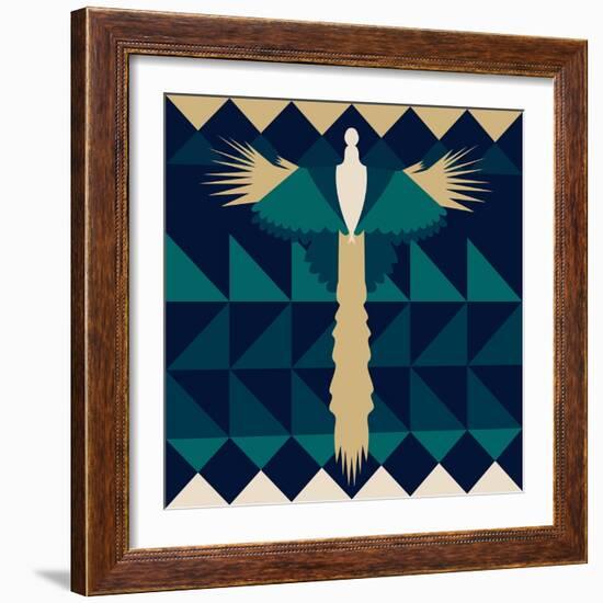 Aztec Peacock-Claire Huntley-Framed Giclee Print