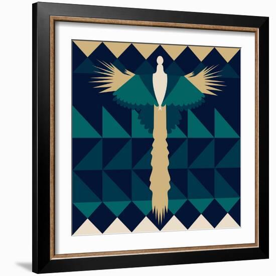 Aztec Peacock-Claire Huntley-Framed Giclee Print