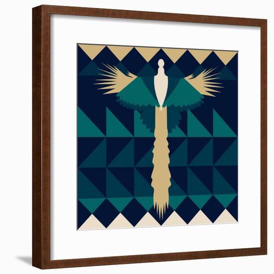 Aztec Peacock-Claire Huntley-Framed Giclee Print