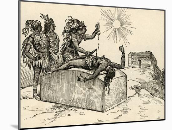 Aztec Priest Performing Sacrifice, 1889-null-Mounted Giclee Print