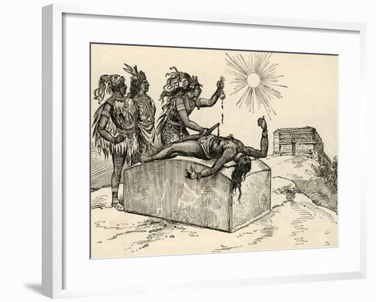 Aztec Priest Performing Sacrifice, 1889-null-Framed Giclee Print