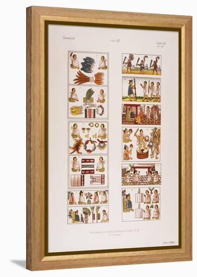 Aztec Scenes from Mexican manuscript known as the Florentine codex, c. 1570-null-Framed Premier Image Canvas