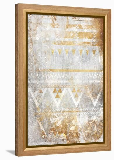 Aztec Takeover Gold-Jace Grey-Framed Stretched Canvas