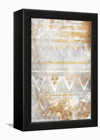 Aztec Takeover Gold-Jace Grey-Framed Stretched Canvas