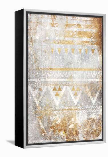 Aztec Takeover Gold-Jace Grey-Framed Stretched Canvas