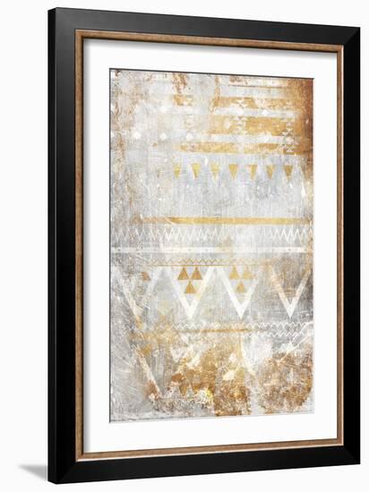 Aztec Takeover Gold-Jace Grey-Framed Art Print