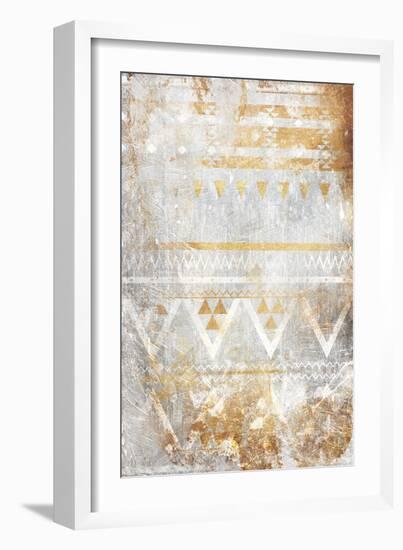 Aztec Takeover Gold-Jace Grey-Framed Art Print