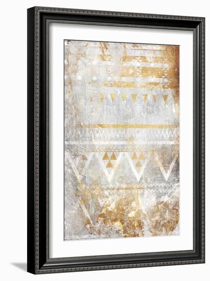 Aztec Takeover Gold-Jace Grey-Framed Art Print