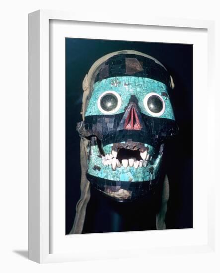 Aztec Turquoise and Lignite mosaic mask of Tezcatlipoca, 15th - 16th century.-Unknown-Framed Giclee Print