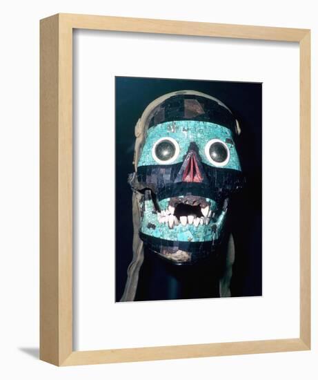 Aztec Turquoise and Lignite mosaic mask of Tezcatlipoca, 15th - 16th century.-Unknown-Framed Giclee Print
