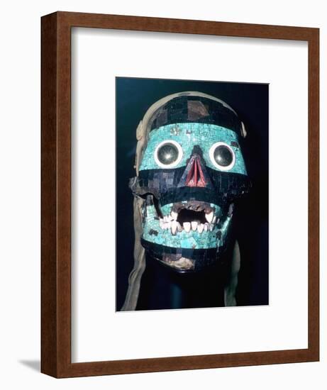 Aztec Turquoise and Lignite mosaic mask of Tezcatlipoca, 15th - 16th century.-Unknown-Framed Giclee Print